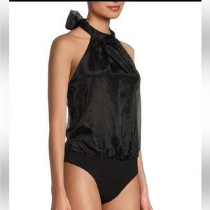 THRIRTY / THIRTY LA Large Halter Neck Bow Back Sleeveless Bodysuit